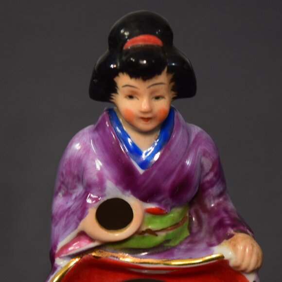 Vintage Betson Geisha Ashtray Cigarette Match Holder Kutani Ceramic Porcelain - Picture 6 of 11